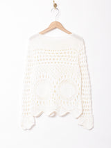 イタリア製 長袖 クロシェトップス