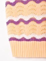 フリルネック 半袖セーター