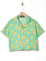 【2色展開】Meridian 花柄 オープンカラー半袖シャツ