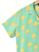 【2色展開】Meridian 花柄 オープンカラー半袖シャツ