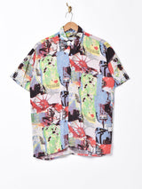 総柄半袖シャツ ニューヨーク