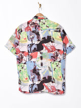 総柄半袖シャツ ニューヨーク