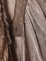 イタリア製 織り柄 装飾 長袖ブラウス