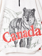 アニマルプリント ハーフジップスウェットシャツ