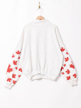 アニマルプリント ハーフジップスウェットシャツ