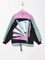 ハーフジップ 切り替えスウェット