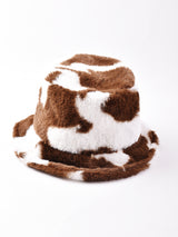 【2色展開】アニマル柄 フェイクファーバケットハット