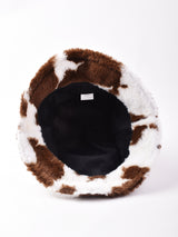 【2色展開】アニマル柄 フェイクファーバケットハット