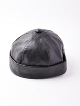 フェイクレザーロールキャップ