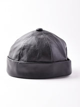 フェイクレザーロールキャップ