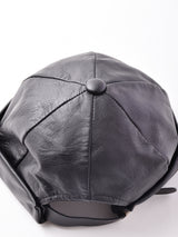 フェイクレザーロールキャップ