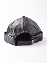 フェイクレザーロールキャップ