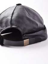 フェイクレザーロールキャップ