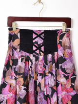 ウエストデザイン 花柄スカート