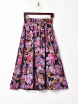 ウエストデザイン 花柄スカート