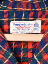 70’s チェック ウール オープンカラーシャツジャケット