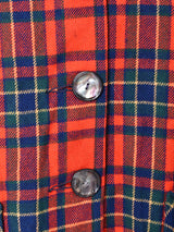 70’s チェック ウール オープンカラーシャツジャケット