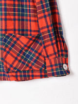 70’s チェック ウール オープンカラーシャツジャケット