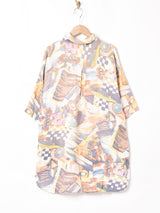 総柄 半袖シャツ