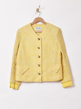 ノーカラー ツイードジャケット