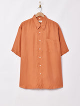 半袖シルクシャツ オレンジ