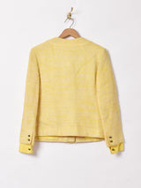 ノーカラー ツイードジャケット