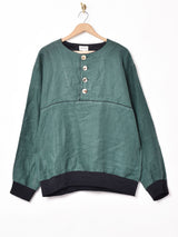 リネン 長袖プルオーバートップス