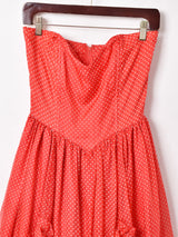 70's アメリカ製 GUNNESAX ドット柄 ロングドレス