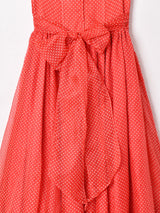 70's アメリカ製 GUNNESAX ドット柄 ロングドレス