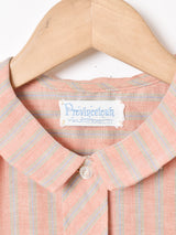 ストライプ 長袖 シャツワンピース