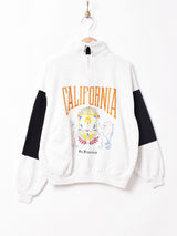 エンブレムプリント ハーフジップスウェット