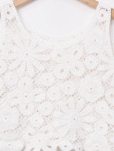 【2色展開】Elcaminoフラワークロシェ ノースリーブトップス