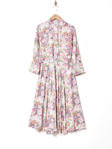 アメリカ製 花柄 長袖 シャツワンピース