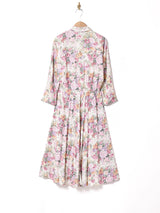 アメリカ製 花柄 長袖 シャツワンピース