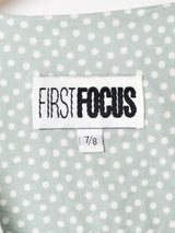 アメリカ製 スカラップカラー ドット柄 長袖ワンピース