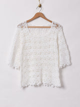 半袖クロシェトップス