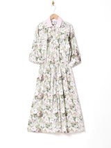 アメリカ製 花柄 七分袖ワンピース