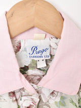 アメリカ製 花柄 七分袖ワンピース