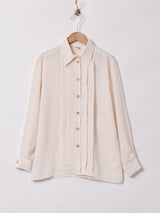 ゴールドボタン 刺繍 長袖シャツ