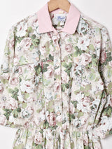 アメリカ製 花柄 七分袖ワンピース