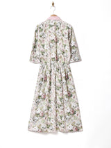 アメリカ製 花柄 七分袖ワンピース