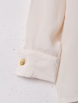 ゴールドボタン 刺繍 長袖シャツ