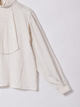 スタンドカラー 長袖ブラウス