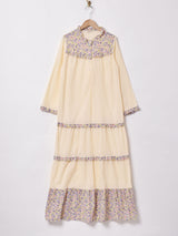 フリルカラー 長袖ワンピース