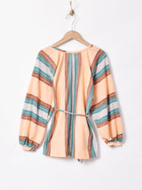 総柄 長袖トップス