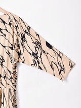 総柄 長袖ワンピース