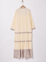 フリルカラー 長袖ワンピース