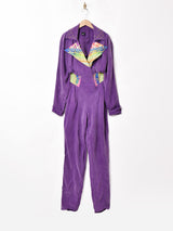 スタッズデザイン 長袖 ジャンプスーツ