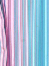 ベルト付き ストライプ 長袖 シルク シアーワンピース