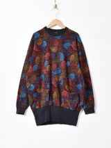 総柄 リブトップス